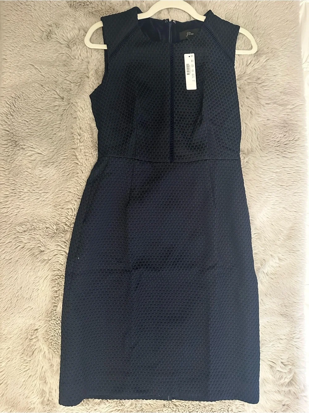 J. Crew Navy Textured Sleeveless Sheath Dress NWT, Size 6